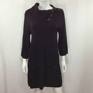 Style & Co Dark Burgundy Cowl Neck  Sweater Dress